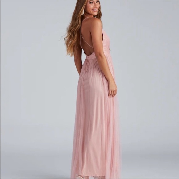 Windsor Blush Pink Maxi Prom Dress - Picture 2 of 9